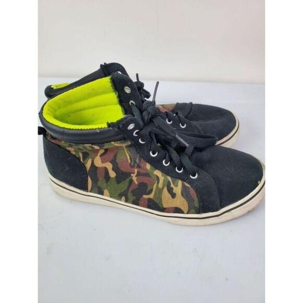 Wonder Nation Kids Boys Camo Camouflage Green Black Mid Top Sneakers Shoes 5